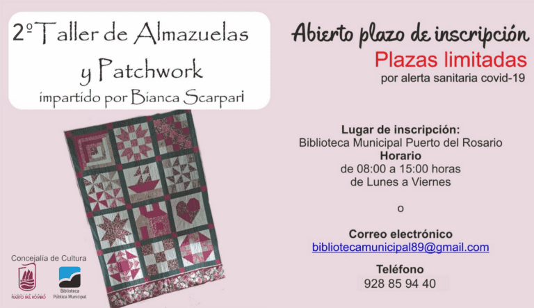 Abierto el plazo de inscripción del II Taller de Patchwork y Almazuelas en Puerto del Rosario