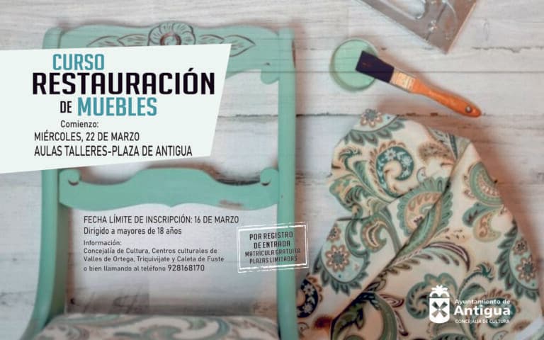 Antigua organiza un curso gratuito de Restauración de Muebles