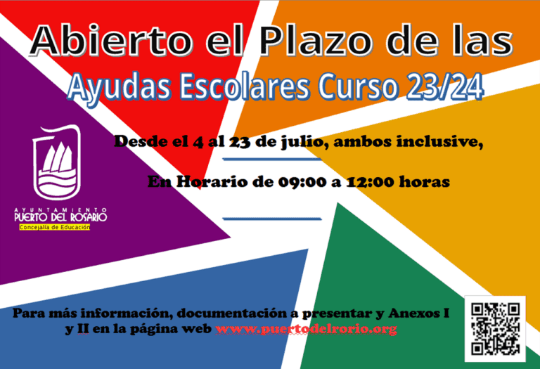 El plazo para solicitar ayudas escolares en Puerto del Rosario se abre el 4 de julio