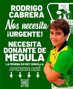 Se necesita donante de Médula para Rodrigo Cabrera