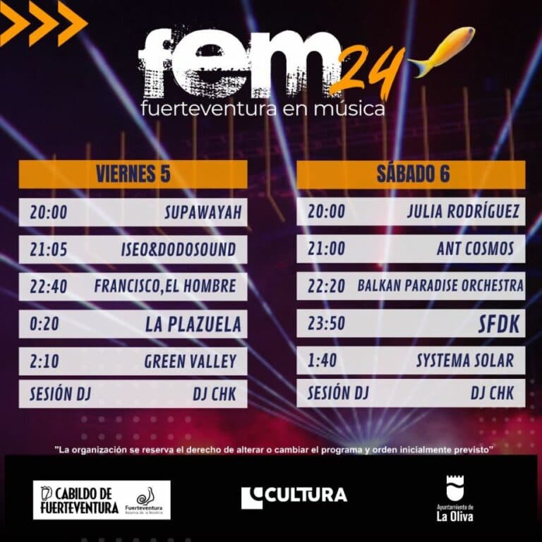 Publicados los horarios de los conciertos del FEM 2024