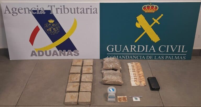 Más de seis kilos de heroína incautados en Gran Canaria: un turista detenido al aterrizar desde Ámsterdam