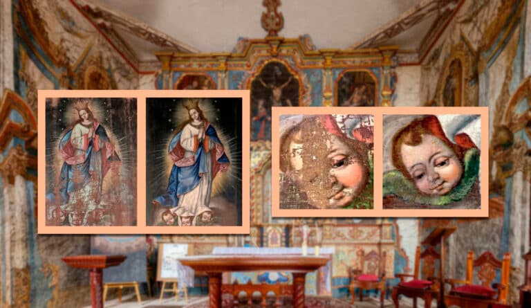 La Ermita de San Pedro de Alcántara presenta la restauración de tres de sus cuadros históricos