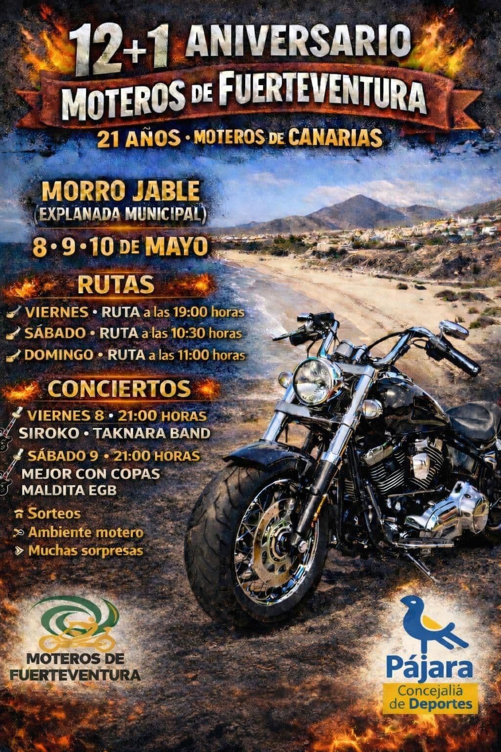 Pájara se convierte en el epicentro del motor con el 12+1 Aniversario de Moteros de Fuerteventura