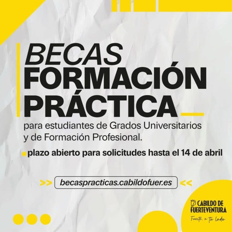 El Cabildo de Fuerteventura lanza convocatoria de becas de formación práctica para estudiantes