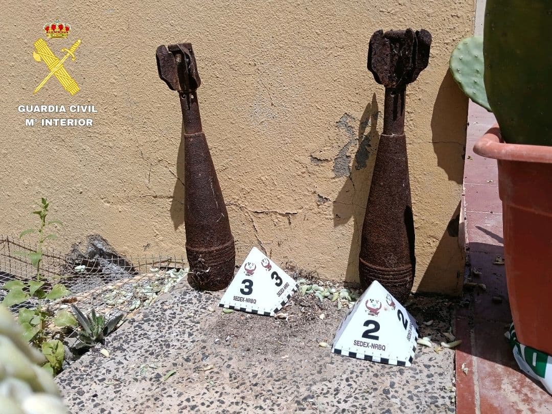 La Guardia Civil halla dos proyectiles de mortero en una vivienda de Corralejo
