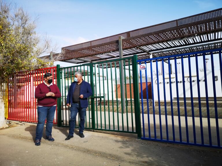 Imagen renovada del campo de bola canaria de Majada Marcial