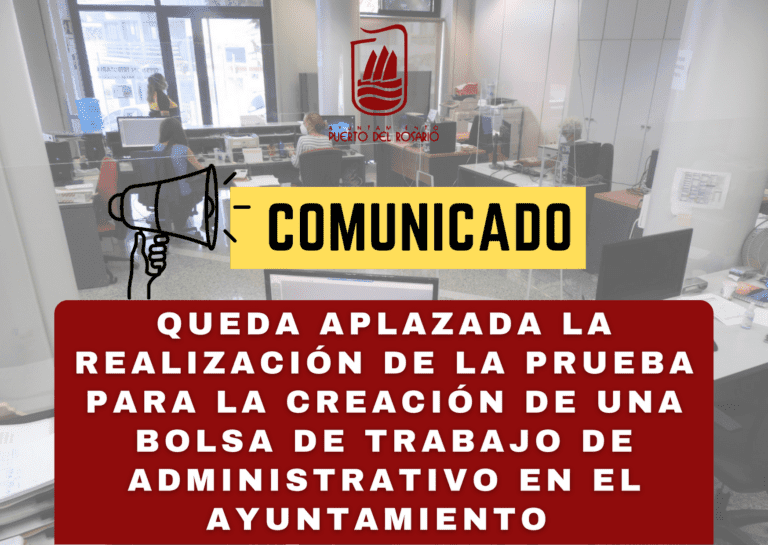 Aplazada la prueba de creación de una Bolsa de Trabajo de Administrativo en el ayuntamiento