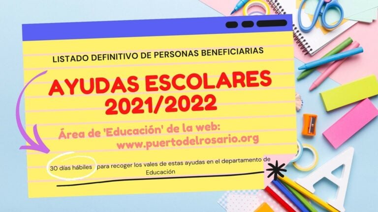 Puerto del Rosario publica la lista definitiva de las ayudas escolares 2021/2022