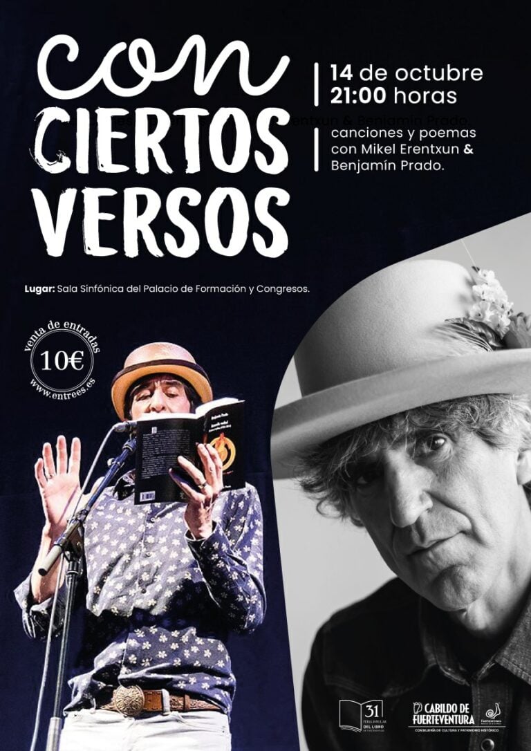 ‘Con Ciertos Versos’, con Mikel Erentxun y Benjamín Prado, llega a la Feria del Libro