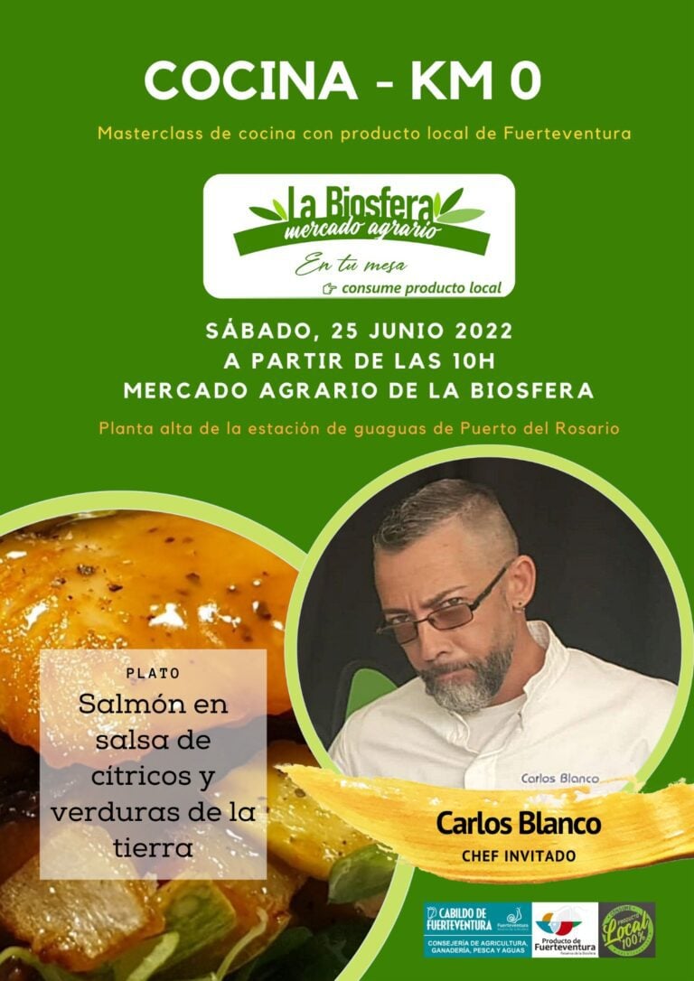 Nueva masterclass de cocina en el Mercado de la Biosfera con el chef Carlos Blanco
