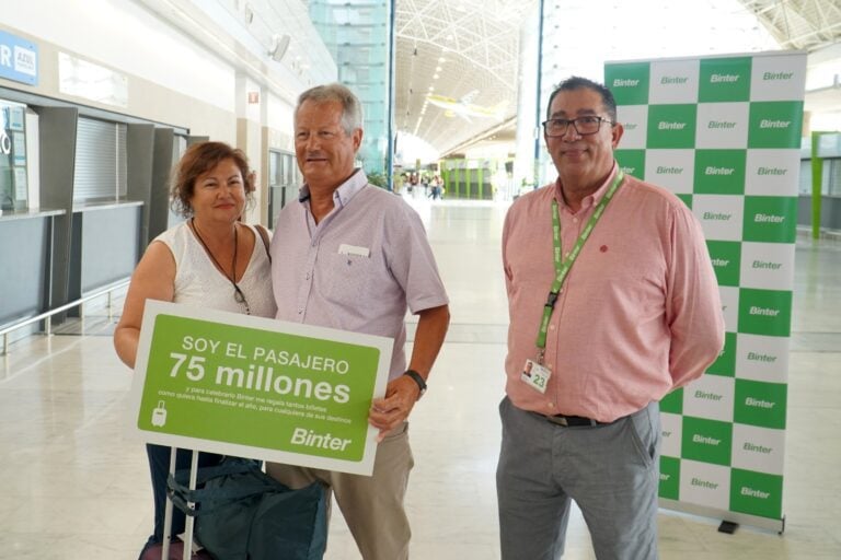 Binter alcanza los 75 millones de pasajeros en un vuelo La Palma-Fuerteventura
