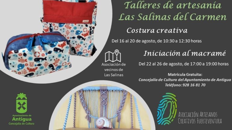 Talleres de Costura Creativa e Iniciación al Macramé en Las Salinas del Carmen