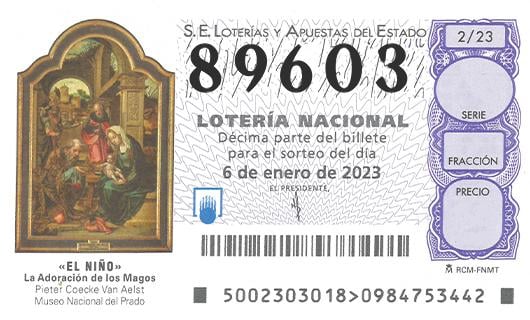 89603 primer premio del Sorteo del Niño, que pasa de largo por Fuerteventura