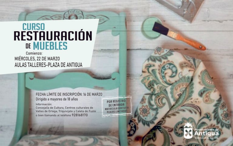 Antigua organiza un curso gratuito de Restauración de Muebles