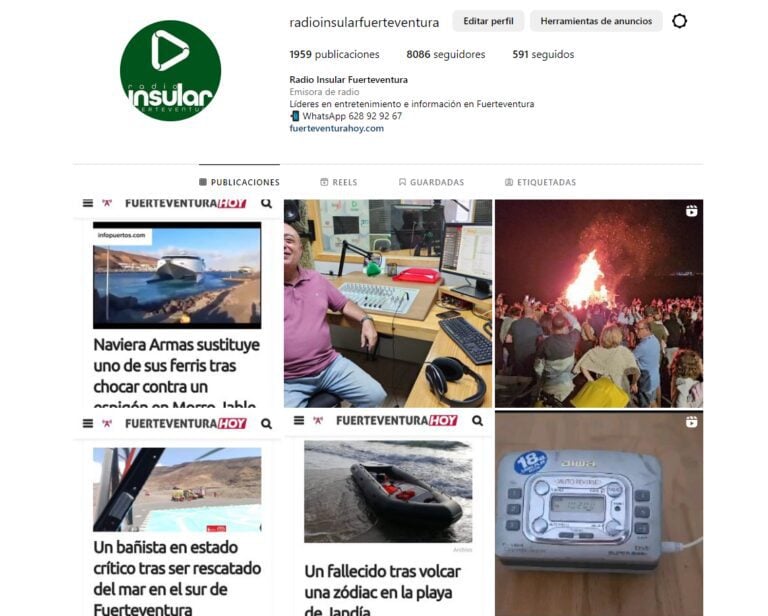 Radio Insular Fuerteventura supera los 8.000 seguidores en Instagram