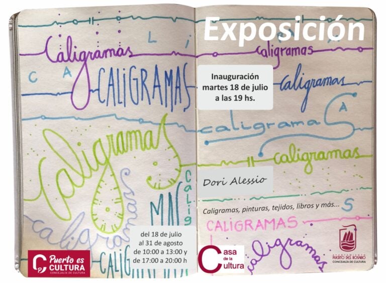 Dori Alessio inaugura la exposición ‘Caligramas’ en la Casa de la Cultura
