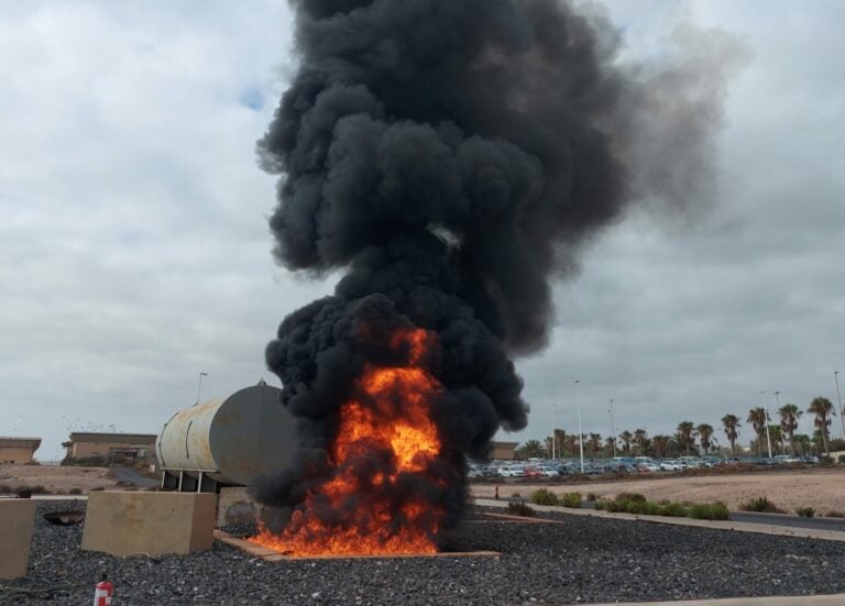 El Aeropuerto de Fuerteventura realiza un simulacro de accidente aéreo