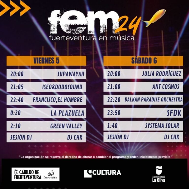Publicados los horarios de los conciertos del FEM 2024