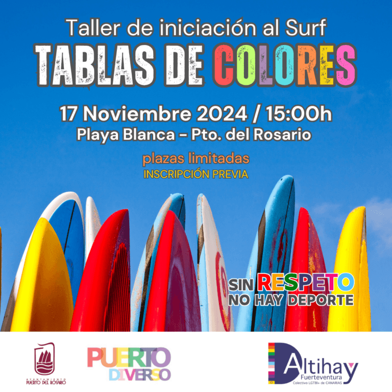 Taller de iniciación al surf “Tablas de Colores” en Puerto del Rosario