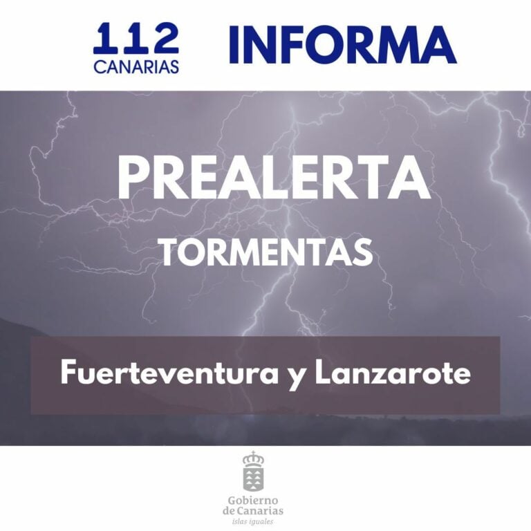 Declarada prealerta por tormentas en Fuerteventura y Lanzarote