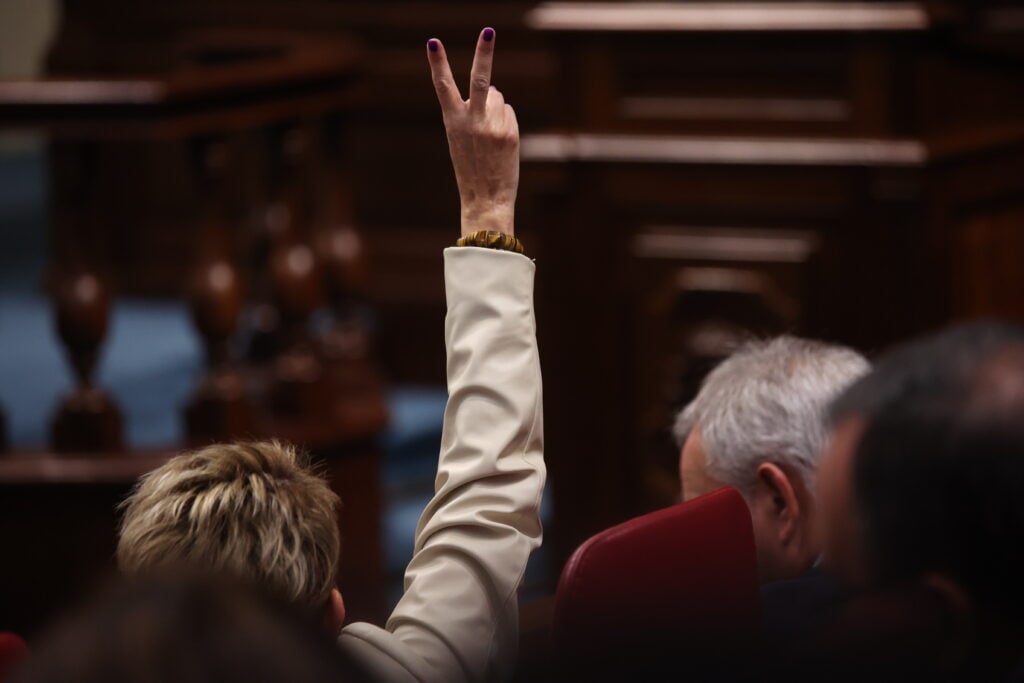 Un momento durante el debate