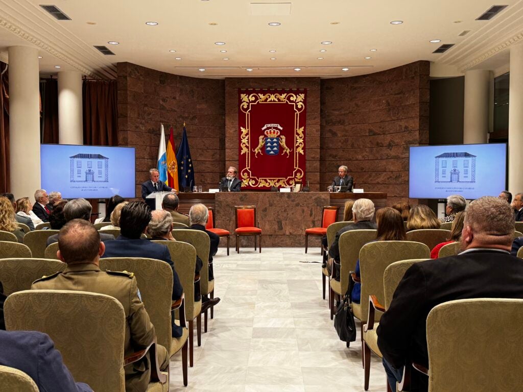 Un momento durante el acto