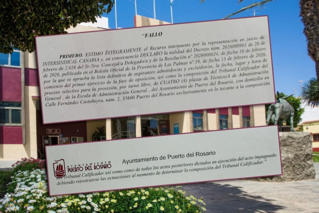 Anulada la designación del tribunal de las oposiciones a TAG de Puerto del Rosario tras un recurso de Intersindical Canaria