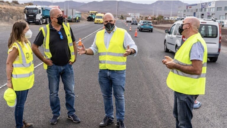 Comienzan las obras de mejora de la FV-2 en la rotonda de El Cuchillete