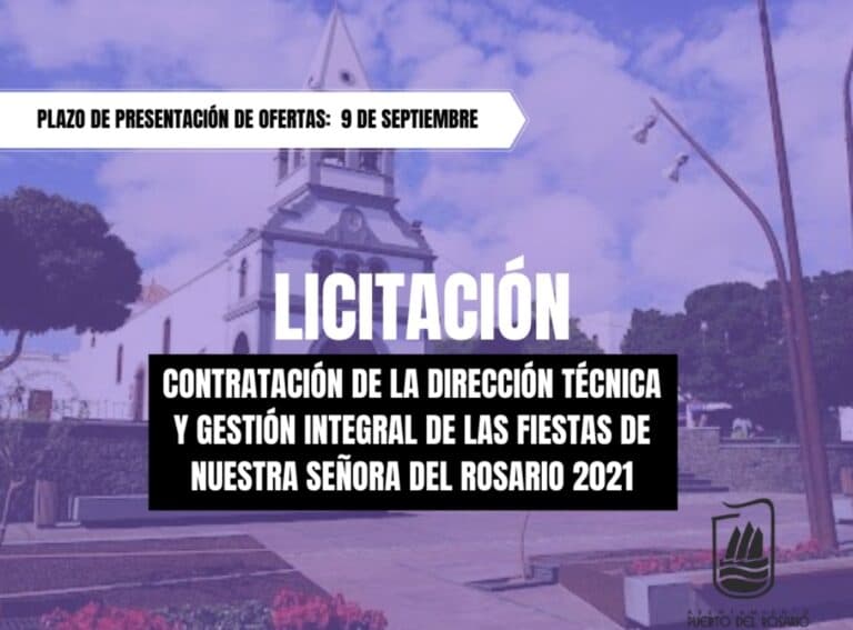 A licitación la dirección técnica y gestión integral de las Fiestas del Rosario 2021