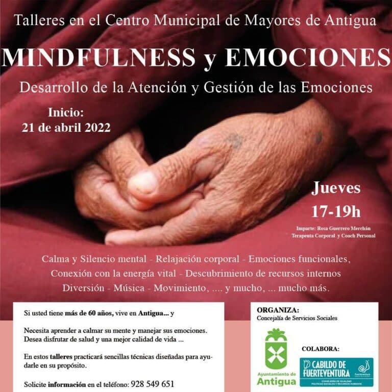 Mindfullness y gestión de emociones para mayores de 60 años en Antigua
