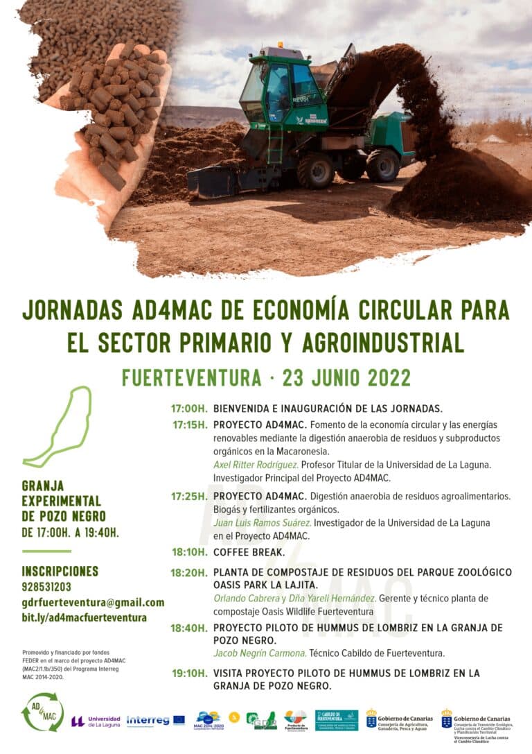 Jornadas sobre el proyecto AD4MAC de economía circular para el sector primario