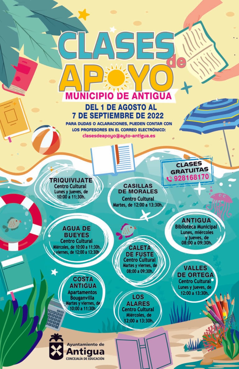 Antigua ofrece Clases de Apoyo gratuitas en la Biblioteca y centros culturales del Municipio
