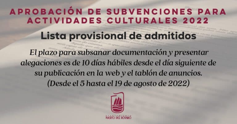 Aprobada la lista provisional de ayudas para los proyectos culturales y grupos musicales