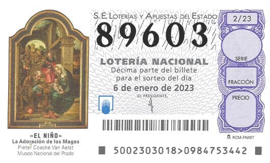 89603 primer premio del Sorteo del Niño, que pasa de largo por Fuerteventura