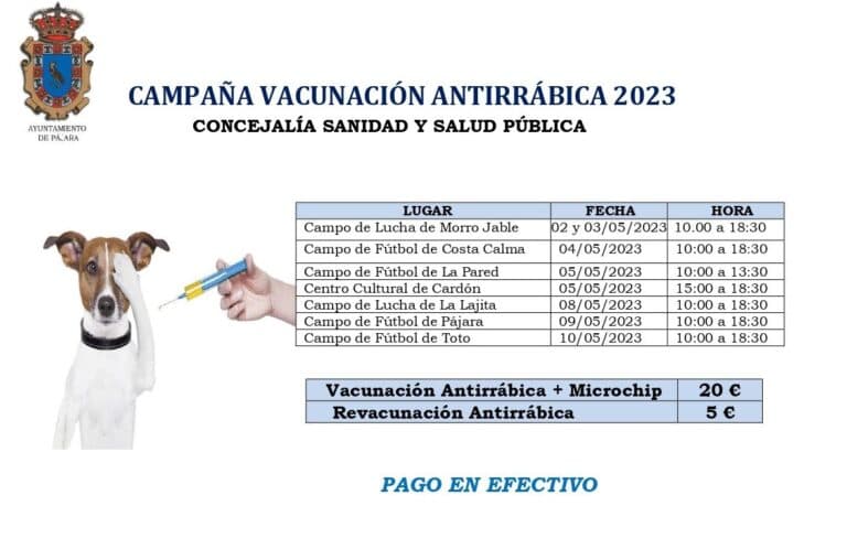 Pájara comienza la campaña de vacunación antirrábica de mascotas
