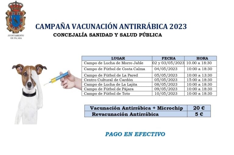Pájara comienza la campaña de vacunación antirrábica de mascotas