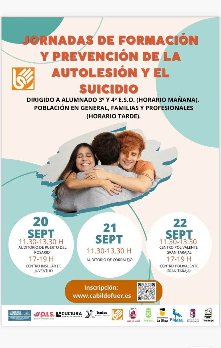 El Cabildo organiza las jornadas de formación y prevención de la autolesión y el suicidio
