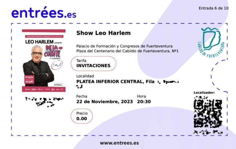 Un error en la plataforma de venta online ofrece entradas para Leo Harlem en Fuerteventura a cero euros