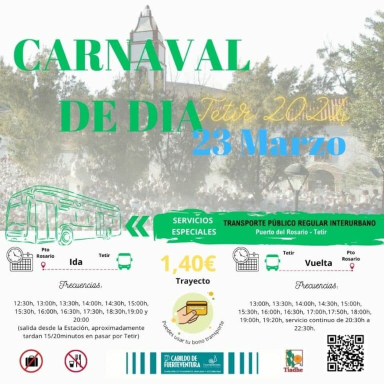El Carnaval de Día de Tetir contará con un servicio especial de guaguas