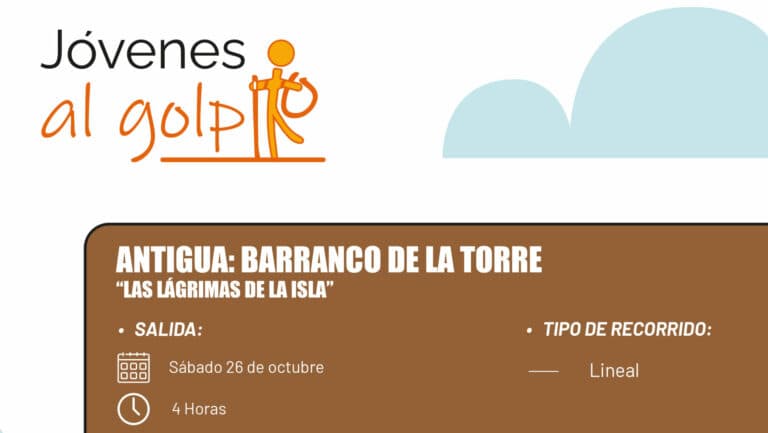 El Barranco de la Torre será el escenario de la cuarta ruta del programa Jóvenes al Golpito