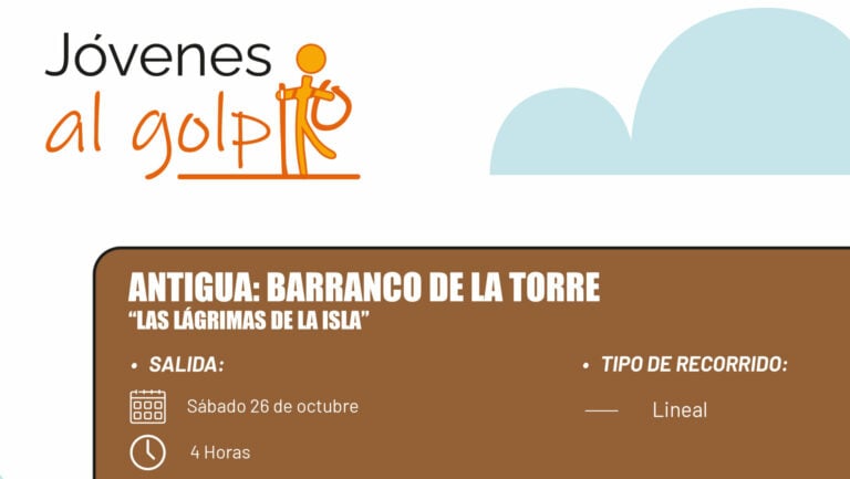 El Barranco de la Torre será el escenario de la cuarta ruta del programa Jóvenes al Golpito