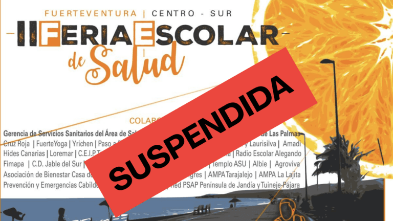 Suspendida la II Feria de Salud Escolar de Fuerteventura por la alerta de lluvia y viento