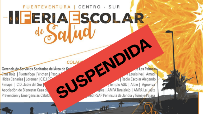 Suspendida la II Feria de Salud Escolar de Fuerteventura por la alerta de lluvia y viento