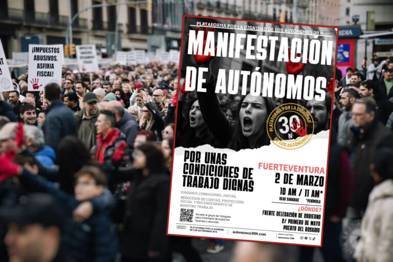 Nueva movilización de los autónomos: protestas el 2 de marzo en Fuerteventura y el resto del país