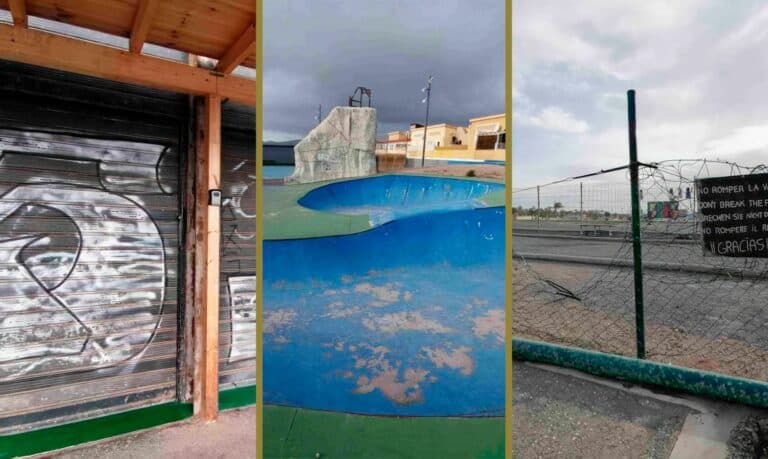 Familias de Caleta de Fuste exigen actuaciones urgentes en la cancha deportiva y en los parques infantiles