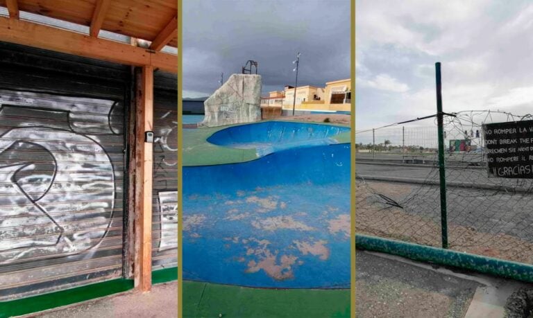 Familias de Caleta de Fuste exigen actuaciones urgentes en la cancha deportiva y en los parques infantiles