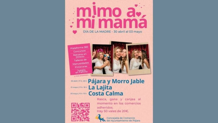 Pájara lanza la campaña ‘Mimo a mi mamá’ con 1.000 euros en premios directos para dinamizar el comercio local