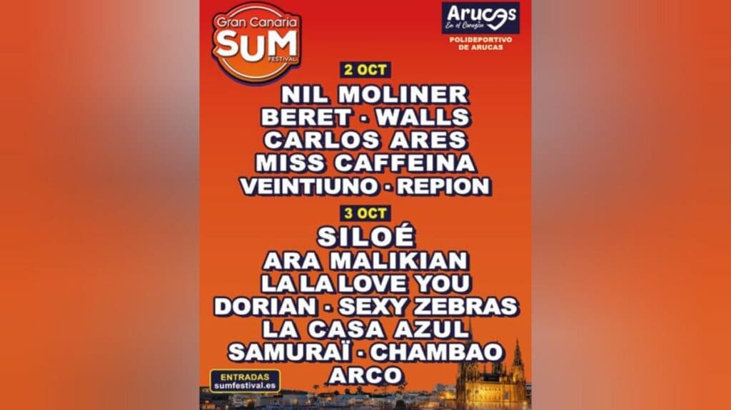 El Gran Canaria SUM Festival 2026 confirma un cartel que lo sigue haciendo único en la Islas.