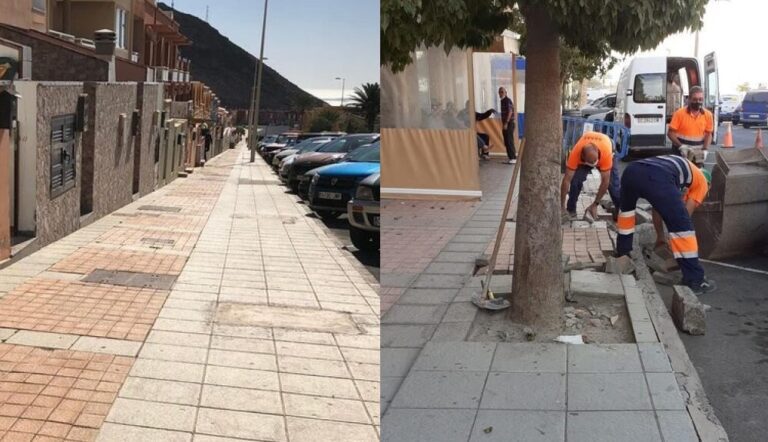 Pájara mejora la accesibilidad de las aceras del Barranco del Ciervo en Morro Jable